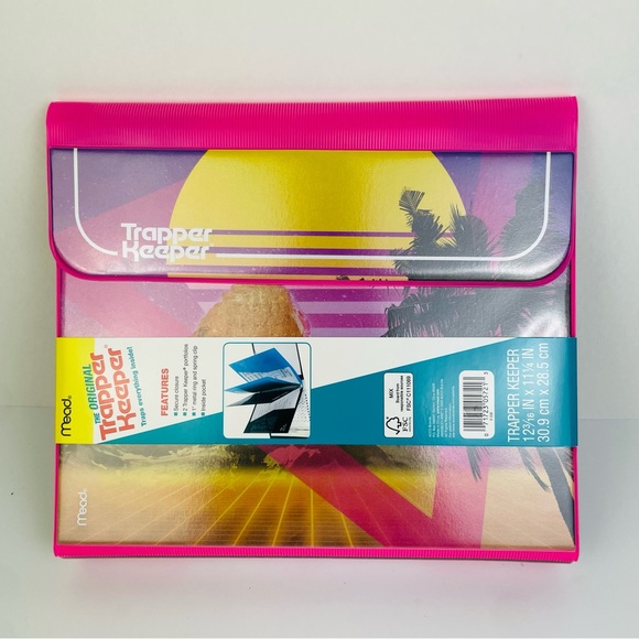 Mead Original Trapper Keeper Binder Retro Portfolio Vintage Style SUNSET Pink - Picture 2 of 8